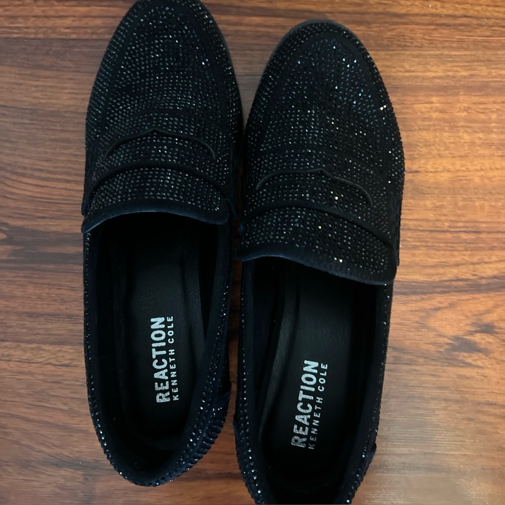 Kenneth Cole Reaction Black Sparkle Loafers